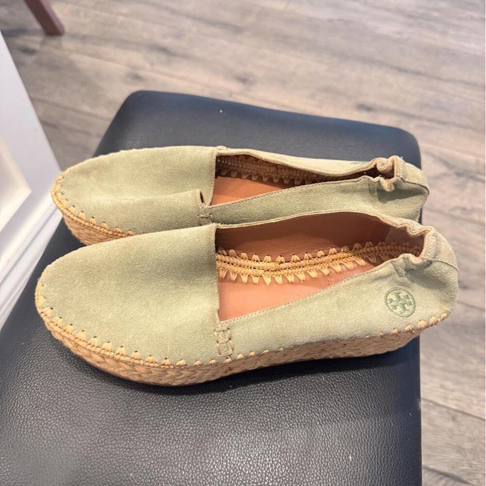 Tory Burch sage green suede espadrilles 7